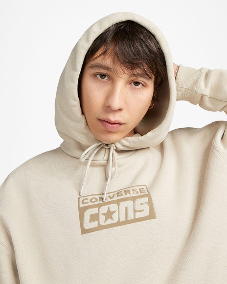 Moletom Com Capuz Converse CONS Fleece Pullover Masculino Cinzentas | PT B0871P3